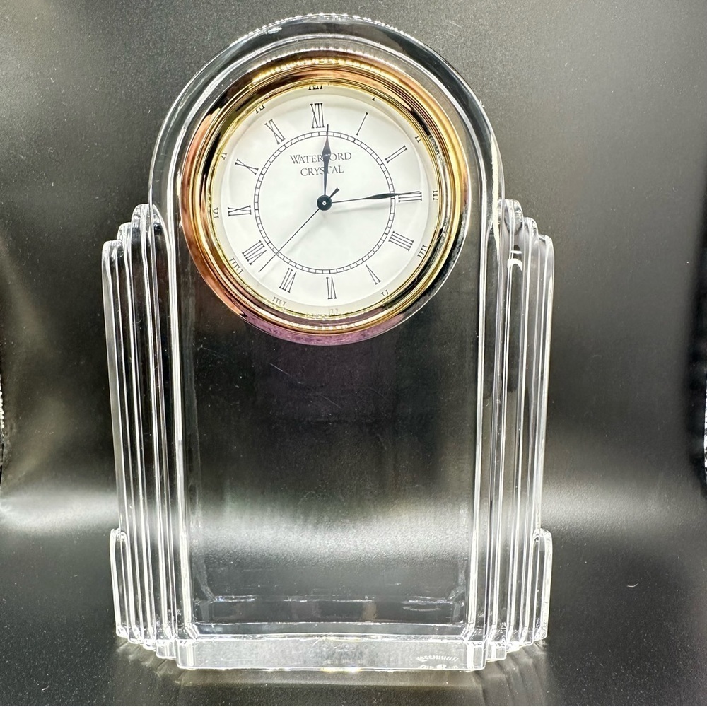Waterford Crystal Art Deco Clock - Large 7" Tall